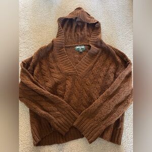 American Eagle Cozy Brown Hooded Sweater